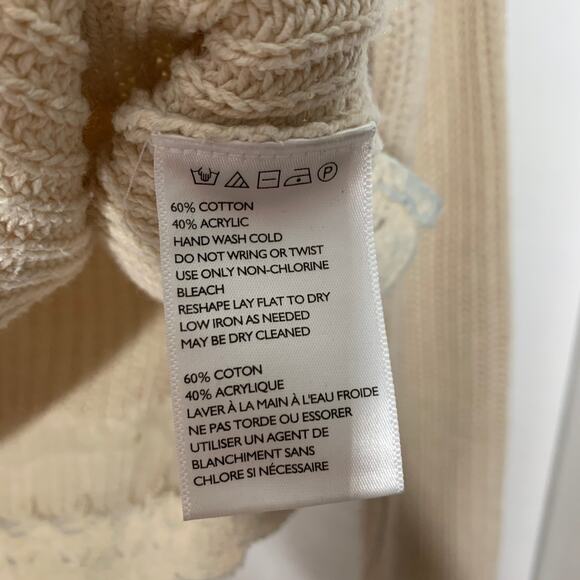 Kimchi Blue Urban Outfitters women's beige lace trim cropped sweater top SZ XS - Picture 5 of 5